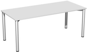 Schreibtisch MOVE 4-Fuß Rundrohr - B 180 in Lichtgraudekor
