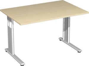 Schreibtisch MOVE Breite 120cm C-Fuß in Ahorndekor