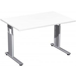 Schreibtisch MOVE Breite 120cm C-Fuß in Weiß