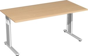 Schreibtisch MOVE Breite 160cm C-Fuß in Buchdekor