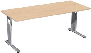 Schreibtisch MOVE Breite 180cm C-Fuß in Buchedekor