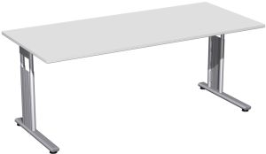 Schreibtisch MOVE Breite 180cm C-Fuß in Lichtgraudekor