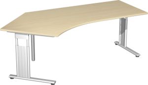 Schreibtisch MOVE C-Fuß - Links 135° in Ahorndekor