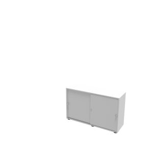 Sideboard 2OH mit 2 Schiebetüren B120-Weiß-Weiß