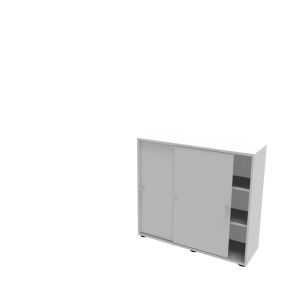 Sideboard 3OH mit 2 Schiebetüren B120-Weiß-Weiß
