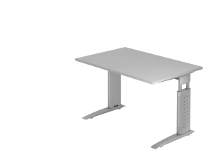 Schreibtisch Sprinter B120 C-Fußgestell Lichtgrau Silber