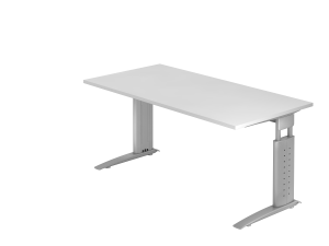 Schreibtisch Sprinter B160 C-Fußgestell Weiß Silber