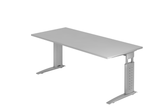 Schreibtisch Sprinter B180 C-Fußgestell Lichtgrau Silber
