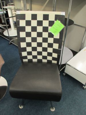 Loungesessel "Aspetta" Schwarz-Weiß Ledersitz