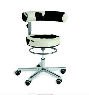 Hocker mit Rückenlehne Kuhfell