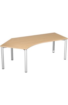 SCHREIBTISCH MOVE 135° 4-Fuß Rundrohr - LINKS