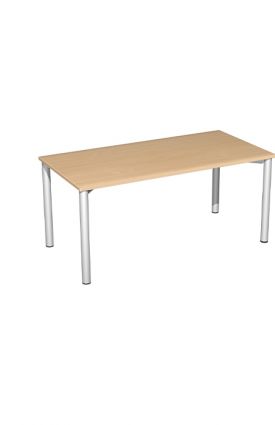 SCHREIBTISCH  MOVE BREITE 160 4-FUß-RUNDROHR