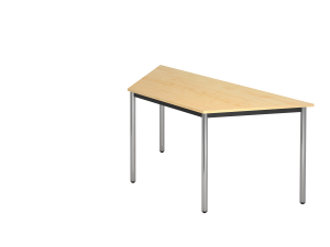 Besprechungstisch Trapez Vierfuß rund chrom