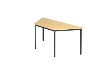 Besprechungstisch Trapez Vierfuß rund schwarz